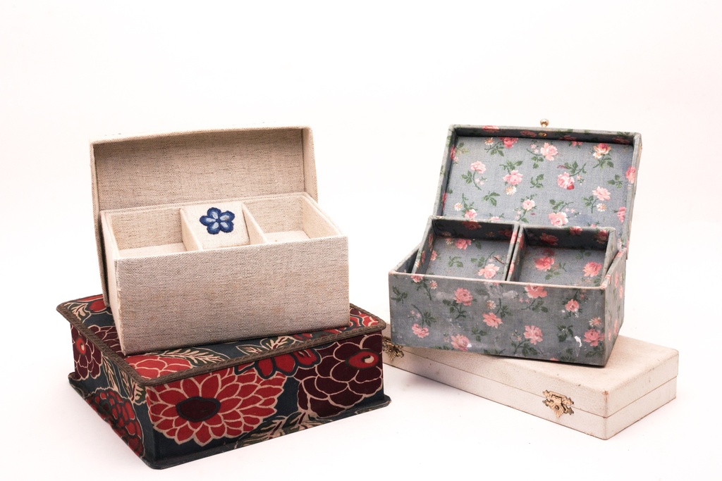 Vintage Fabric-Covered Jewelry Boxes Collection