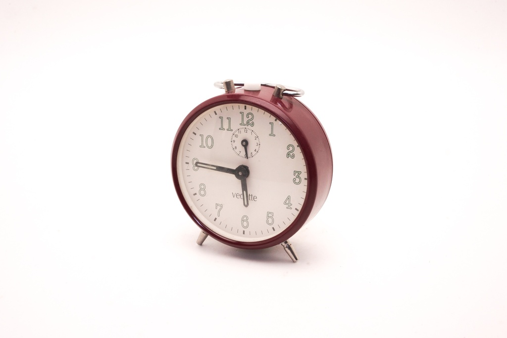 Vintage Burgundy Alarm Clock