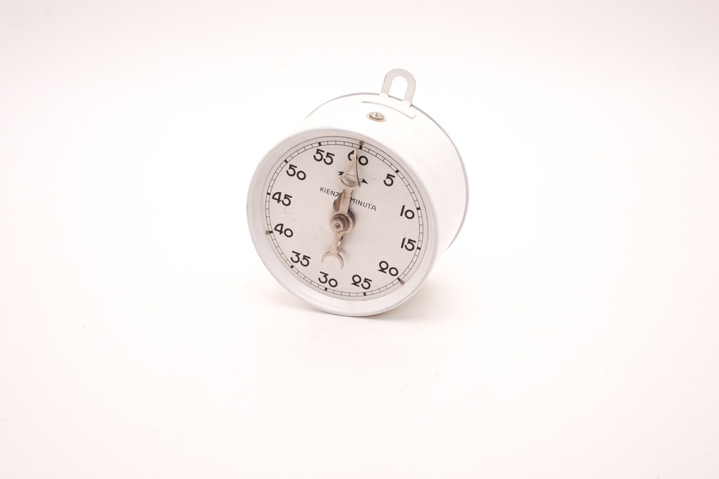 Vintage White Timer with Metal Casing
