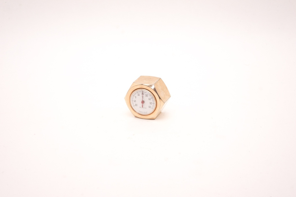 Gold Hexagonal Desk Thermometer Clock