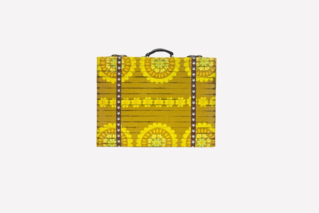 Retro Floral Yellow Suitcase