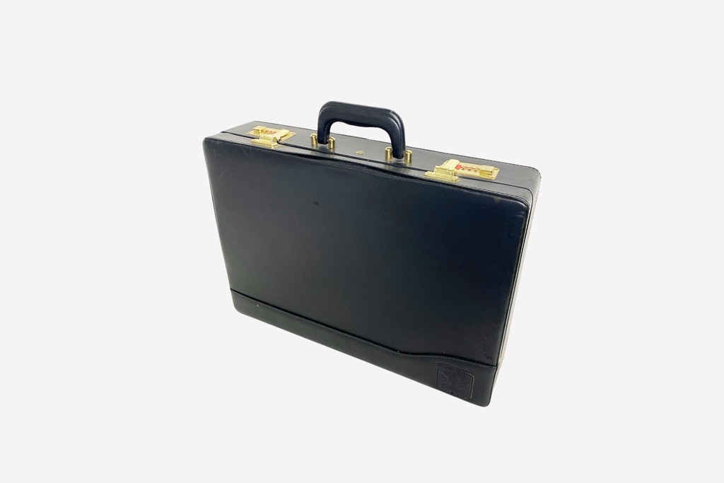 Black Executive Briefcase with Gold Hardware