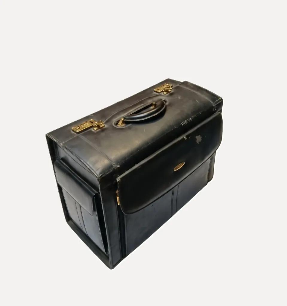 Vintage Black Leather Doctor's Bag