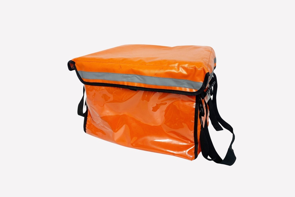 Orange Insulated Delivery Bag with Reflective Stripe