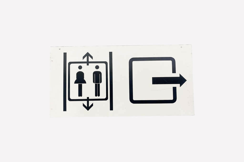 Elevator and Exit Direction Sign