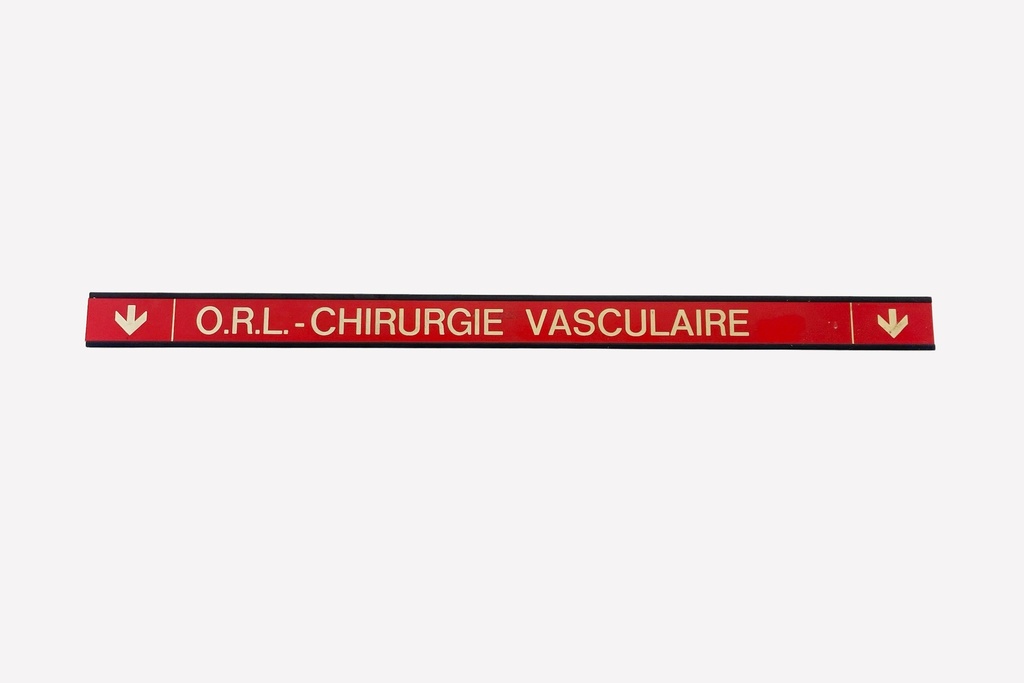 Red Hospital Directional Sign - O.R.L. Chirurgie Vasculaire