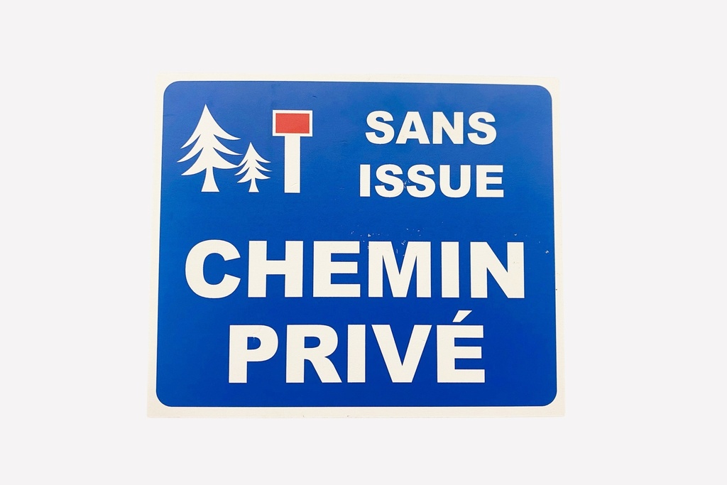 French Private Road Sign with Dead-End Warning