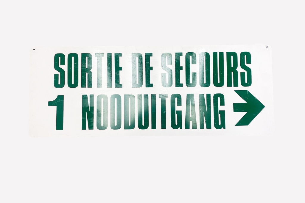 French-Dutch Emergency Exit Sign