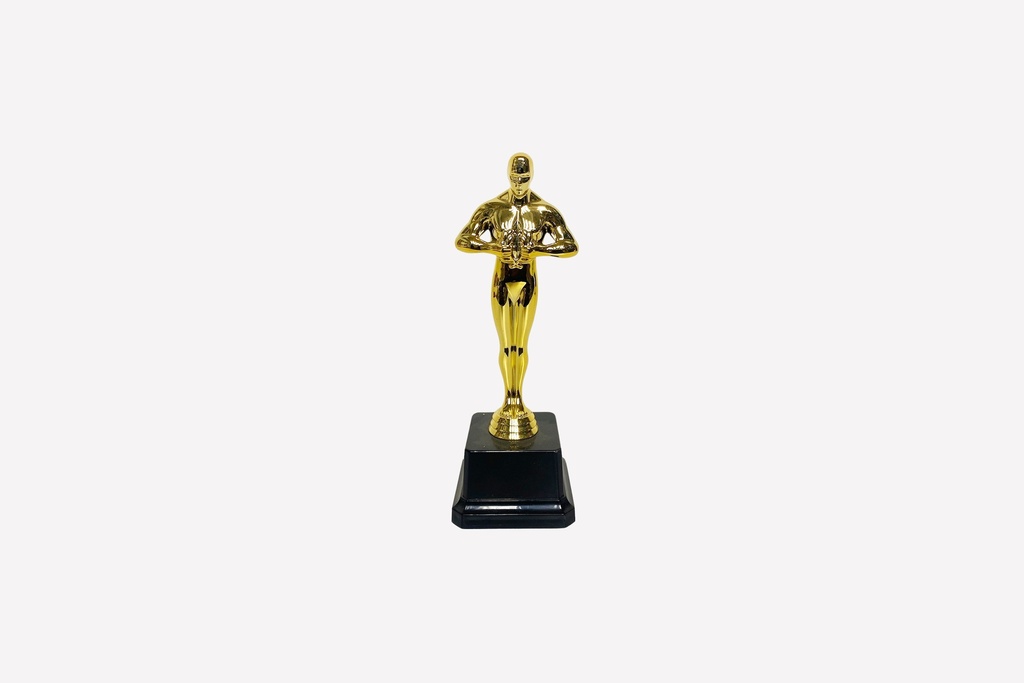Golden Award Trophy on Black Base