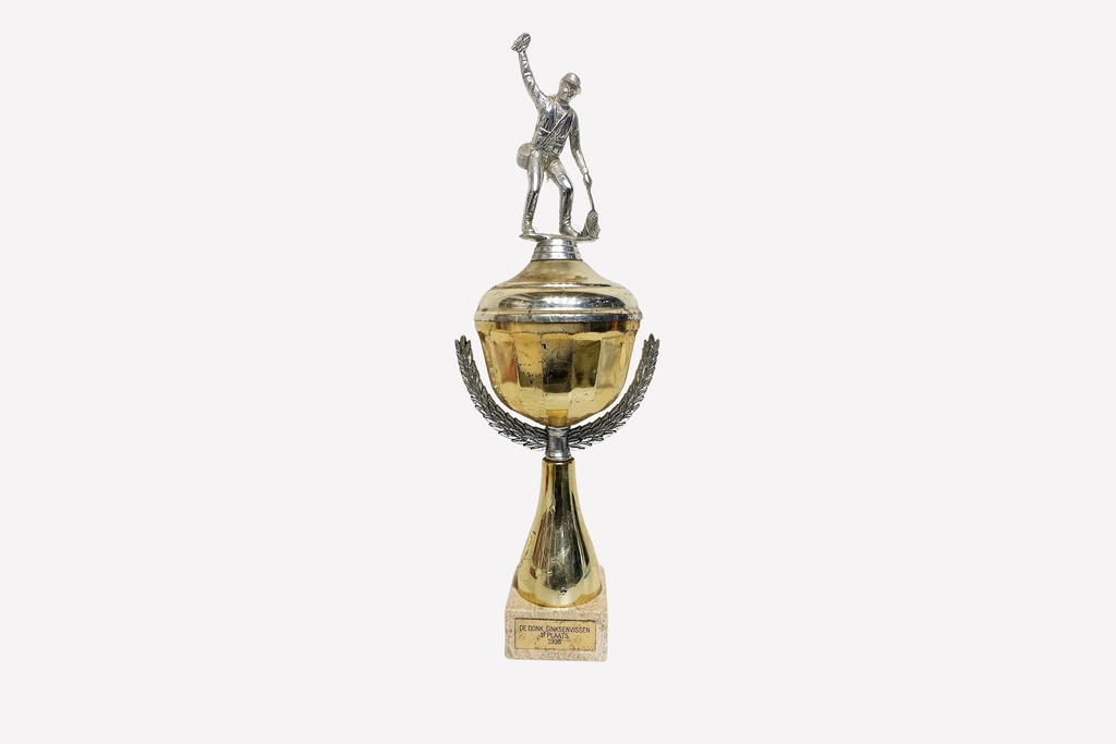 Vintage Gold Trophy with Worker Figure Topper