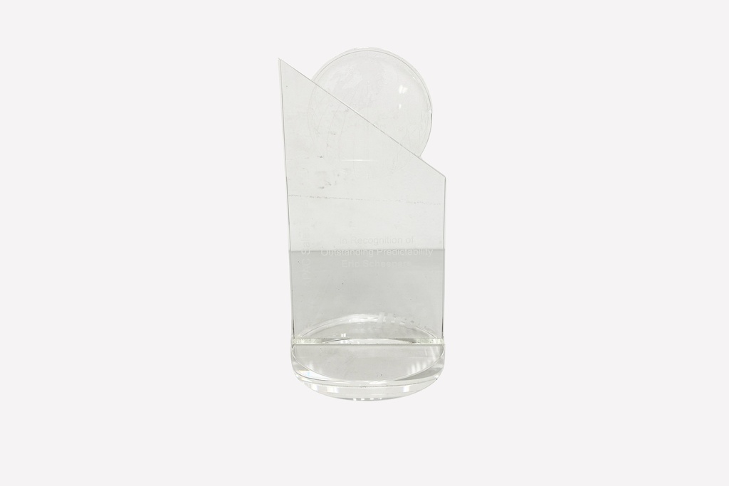 Clear Acrylic Globe Award with Slanted Edge Design