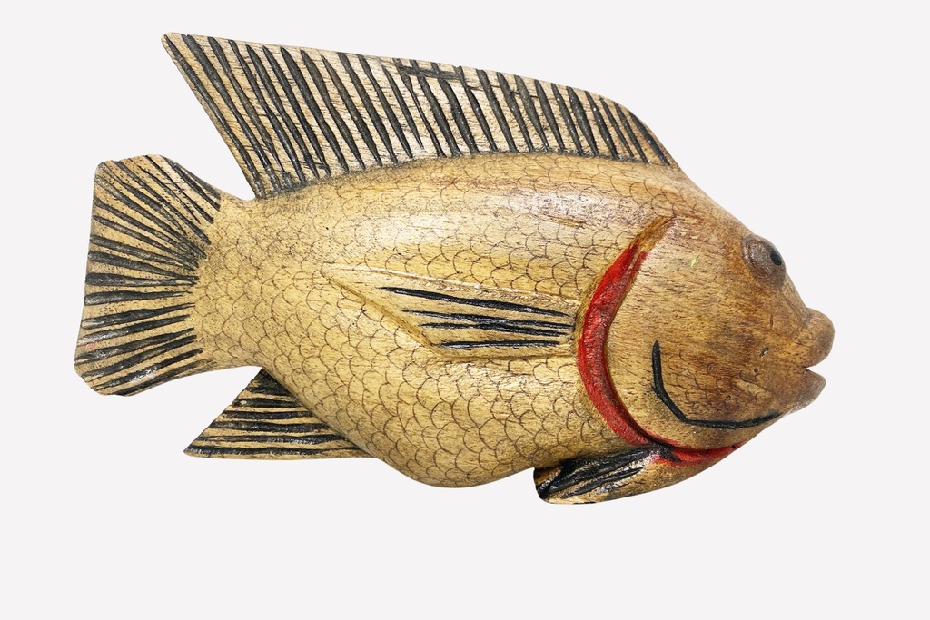Hand-Carved Wooden Fish Plaque