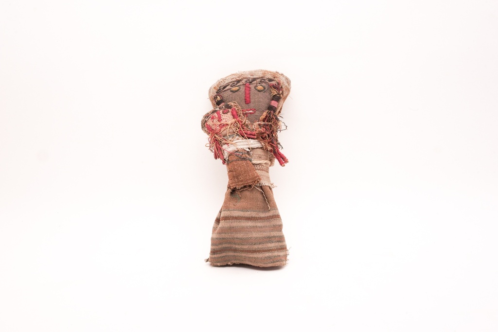 Rustic Tribal Fabric Doll Decor with Embroidered Details