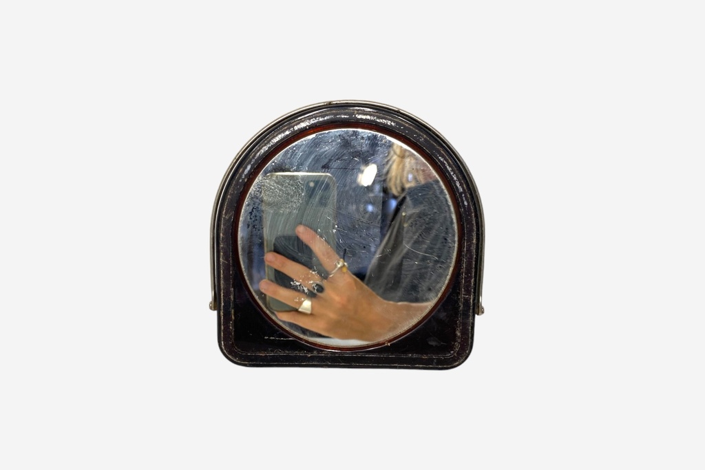 Vintage Tabletop Vanity Mirror with Patina and Reflection