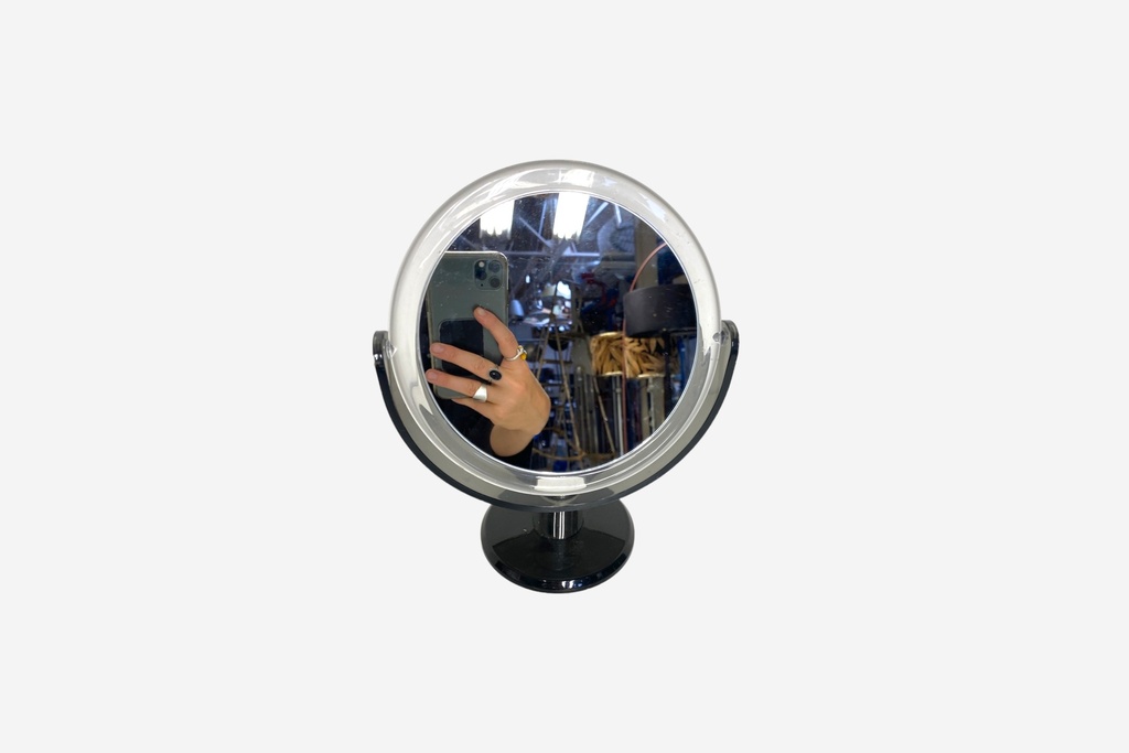 Round Vanity Mirror with Black Stand