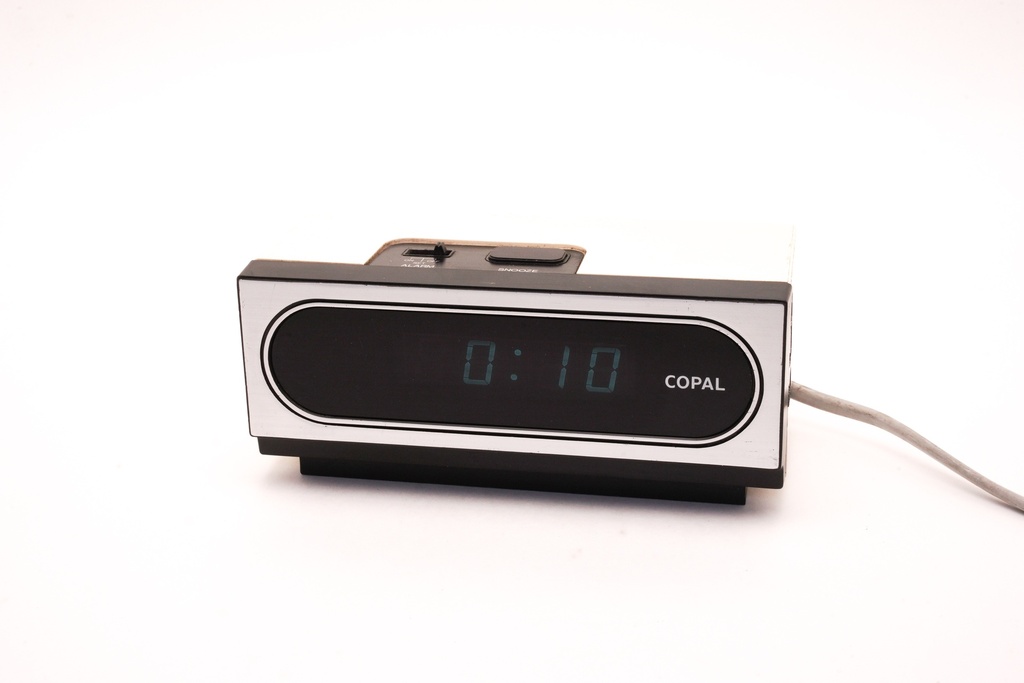 Vintage Black and Silver Copal Digital Alarm Clock