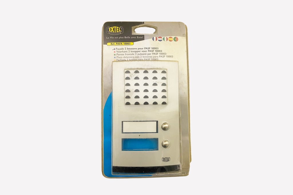 Extel Two-Button Door Intercom Panel in Packaging