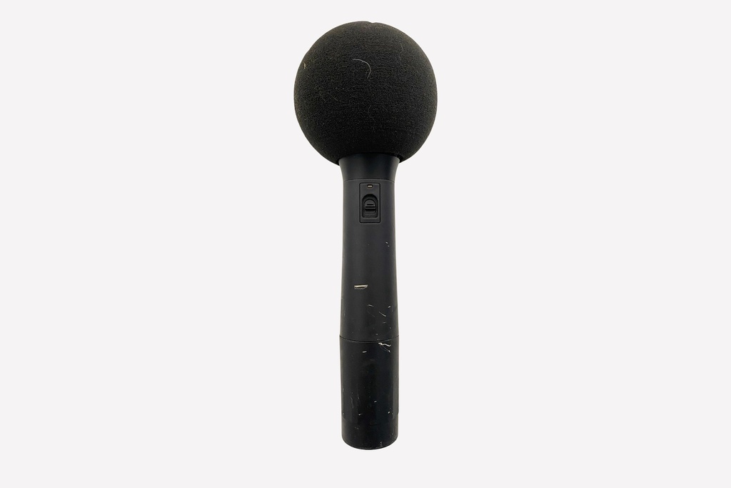 Black Handheld Microphone with Foam Windscreen