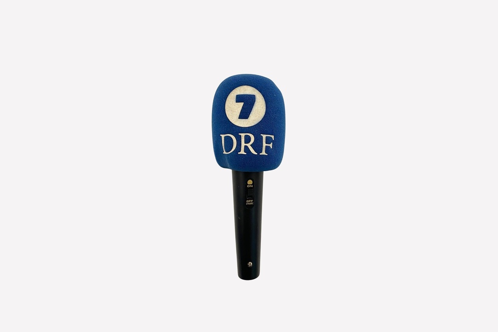 Broadcast Reporter Handheld Microphone with Blue Windscreen