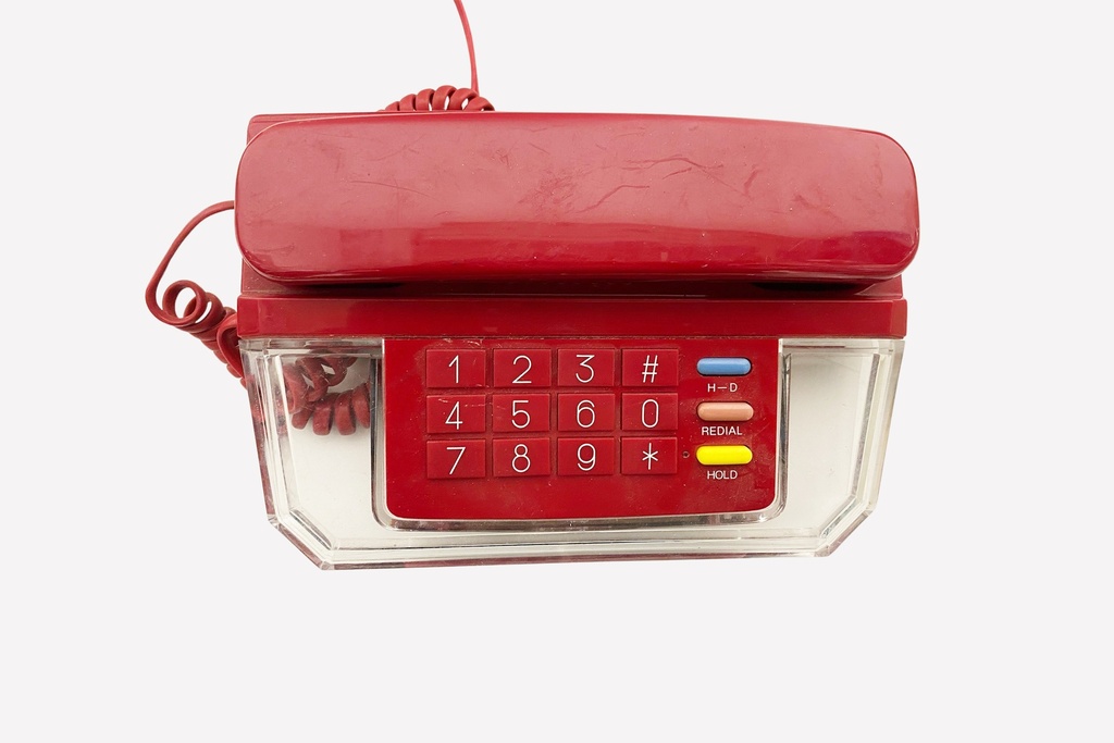 Retro Red Push-Button Desk Phone
