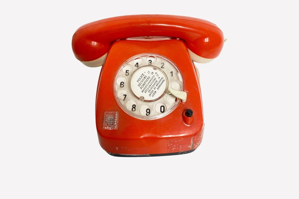 Vintage Red Rotary Telephone