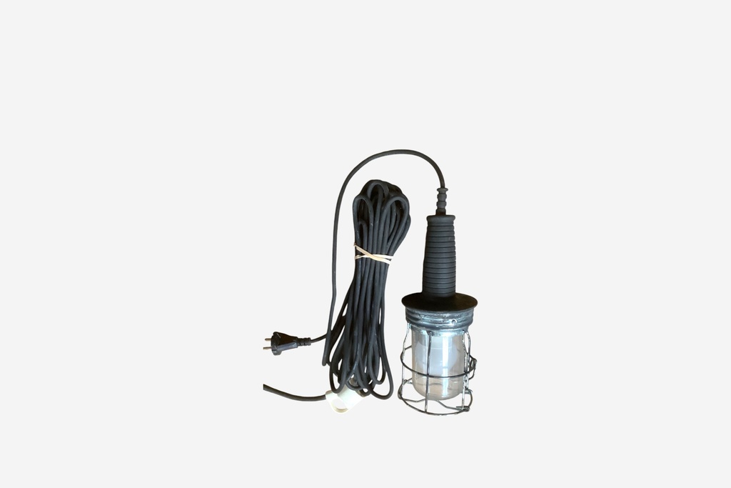 Industrial Handheld Work Light with Caged Bulb and Long Cord