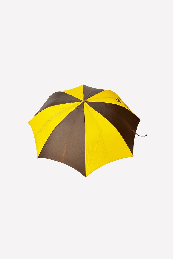 Yellow and Brown Striped Umbrella