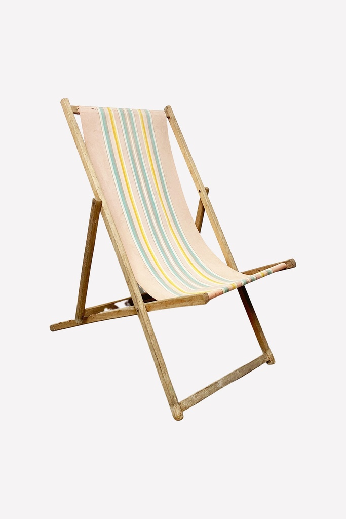 Vintage Striped Canvas Deck Chair
