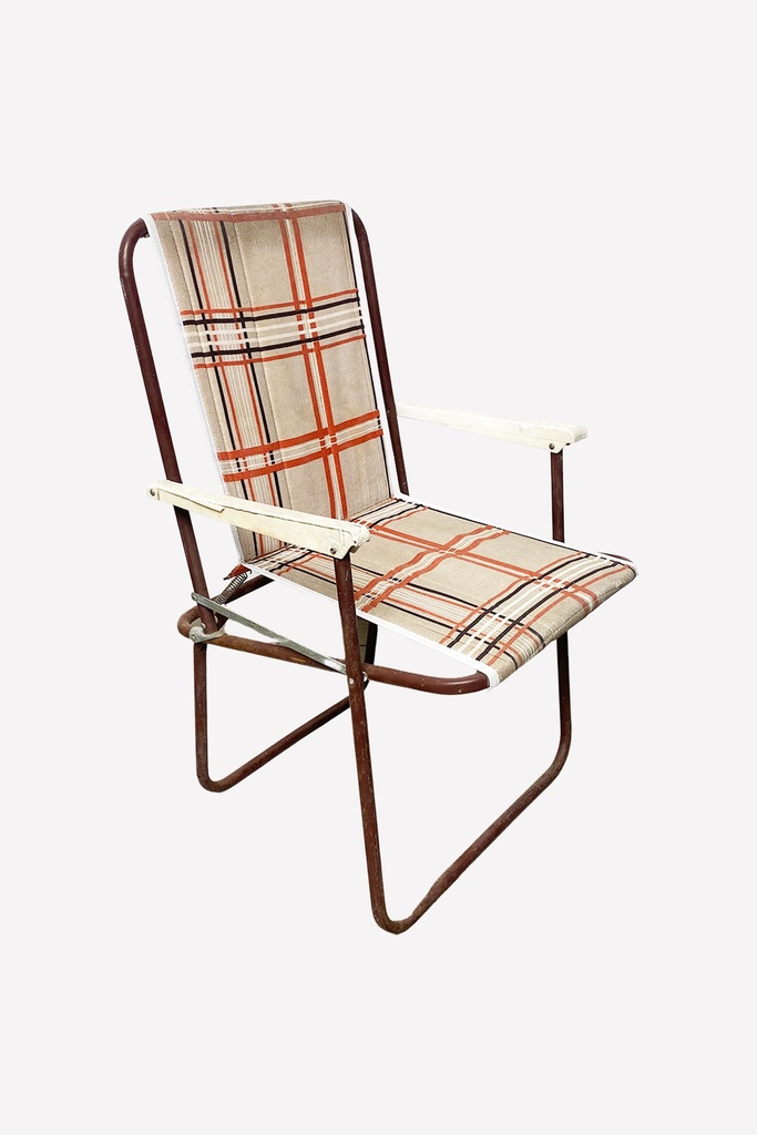 Retro Plaid Folding Lawn Chair