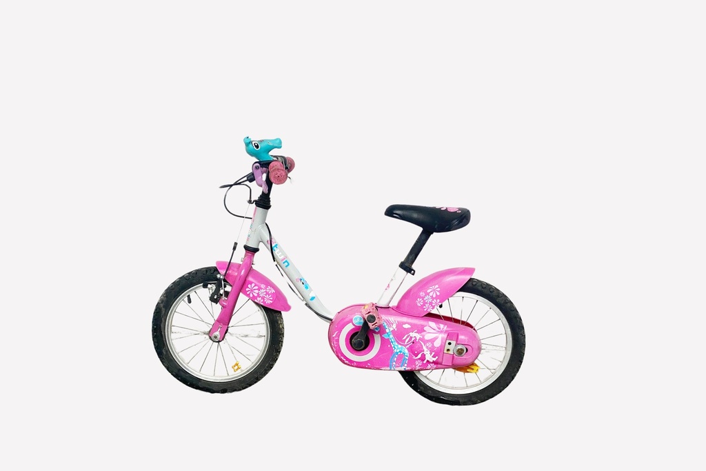 Kids' Pink Floral Bicycle with Training Wheels