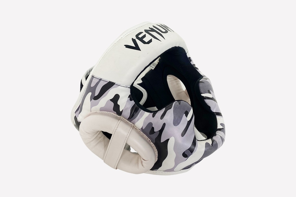 Camo Boxing Headgear with White Accents