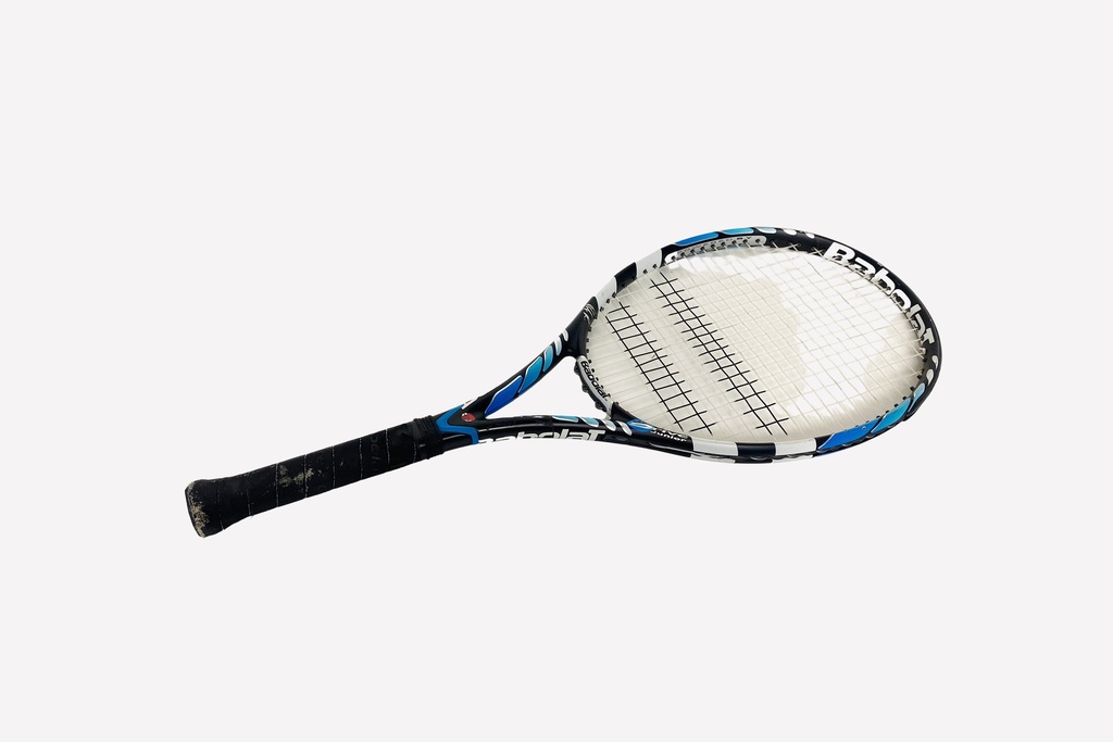 Worn Babolat Tennis Racket with Broken Strings
