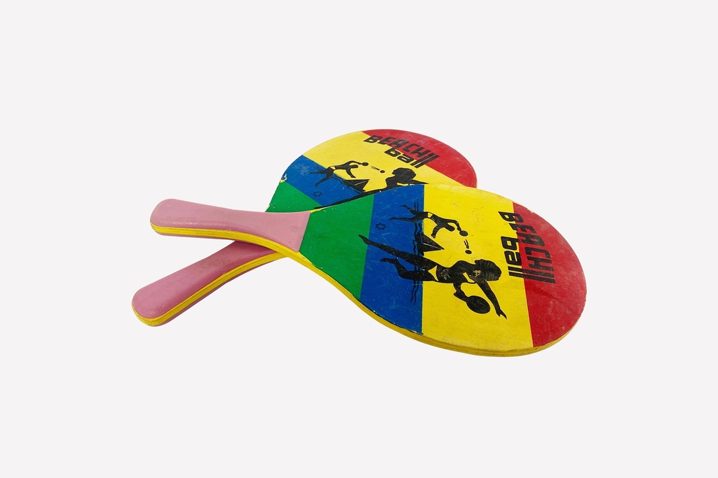 Retro Beach Paddle Set with Bold Striped Graphics