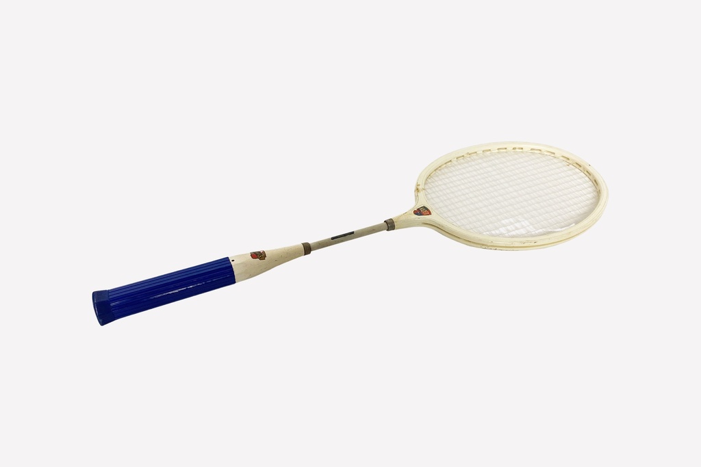 Vintage Badminton Racket with Blue Handle
