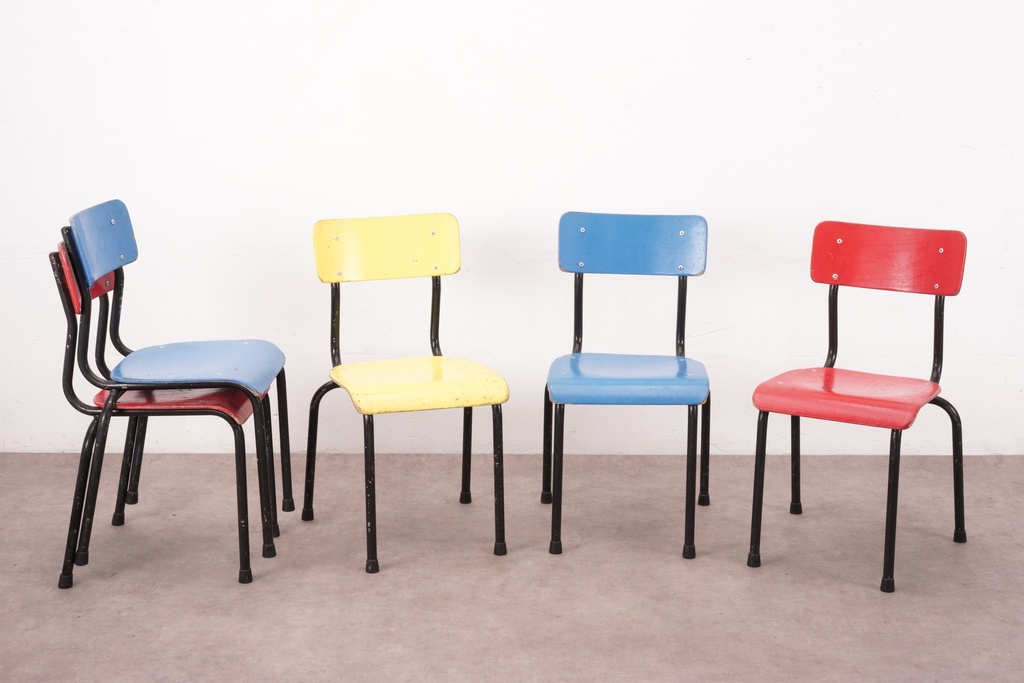 Vintage Primary Color School Chair
