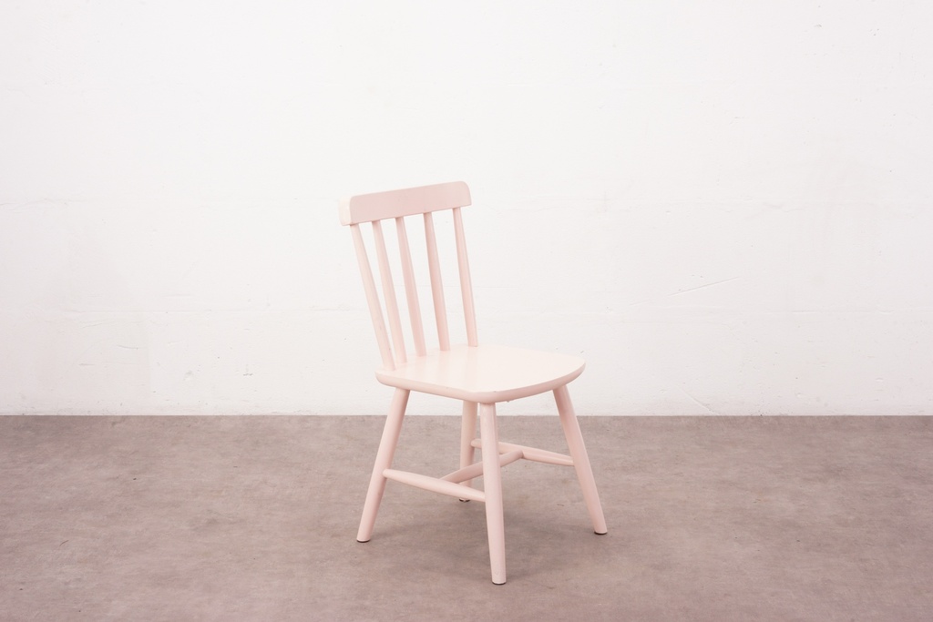 Blush Pink Wooden Spindle-Back Chair