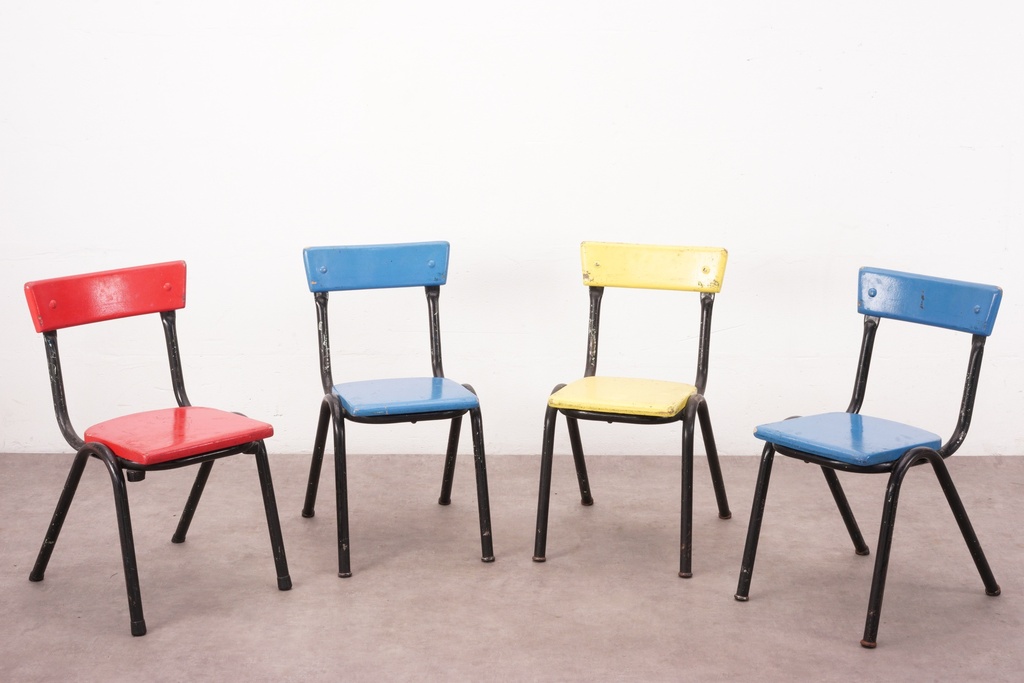 Primary Color Classroom Chairs Set