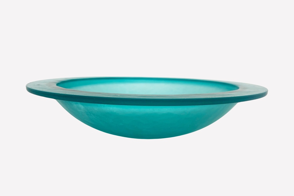 Turquoise Frosted Glass Bowl
