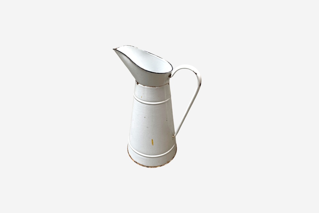 Vintage White Enamel Pitcher