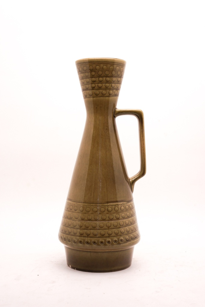 Mid-Century Modern Embossed Ceramic Pitcher