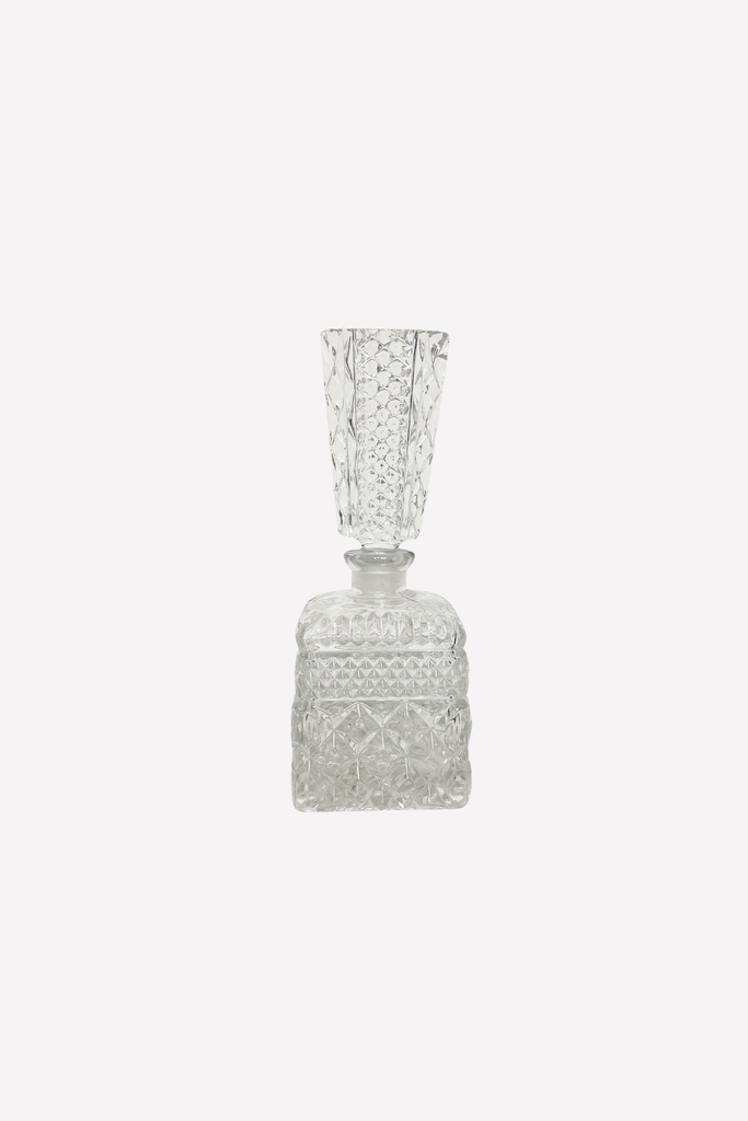 Vintage Cut Glass Decanter with Ornate Stopper