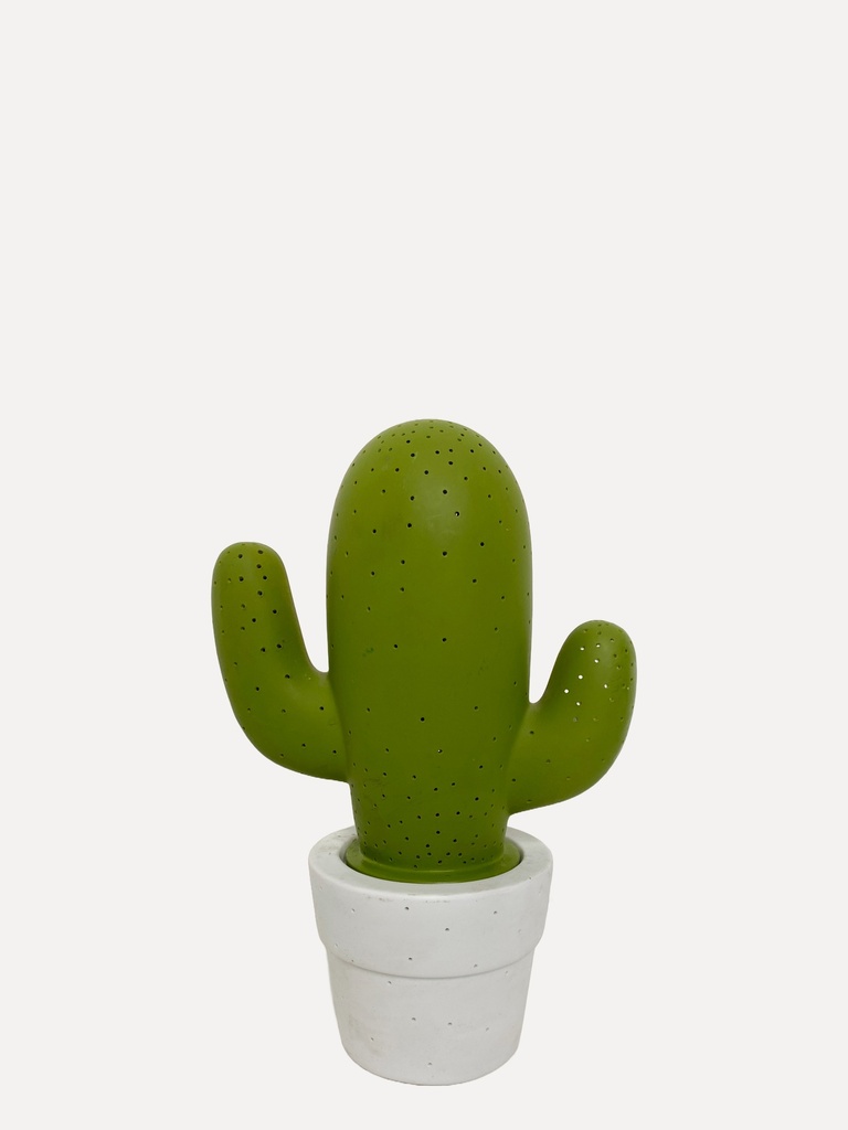 Decorative Ceramic Cactus in White Pot