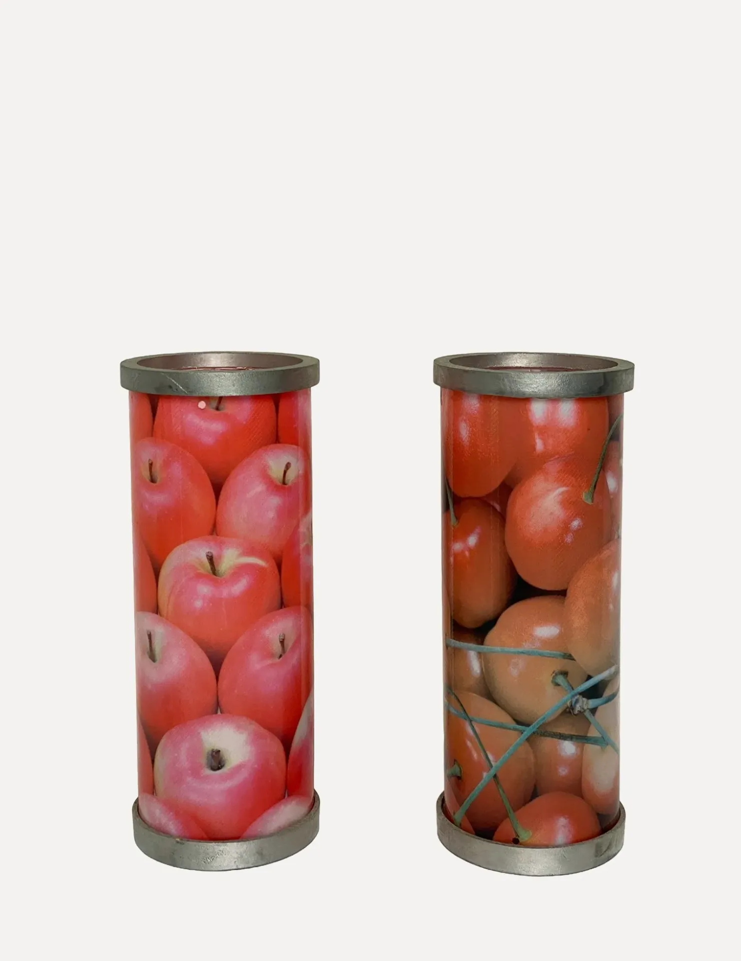 Fruit Display Cylinders: Apples and Tomatoes