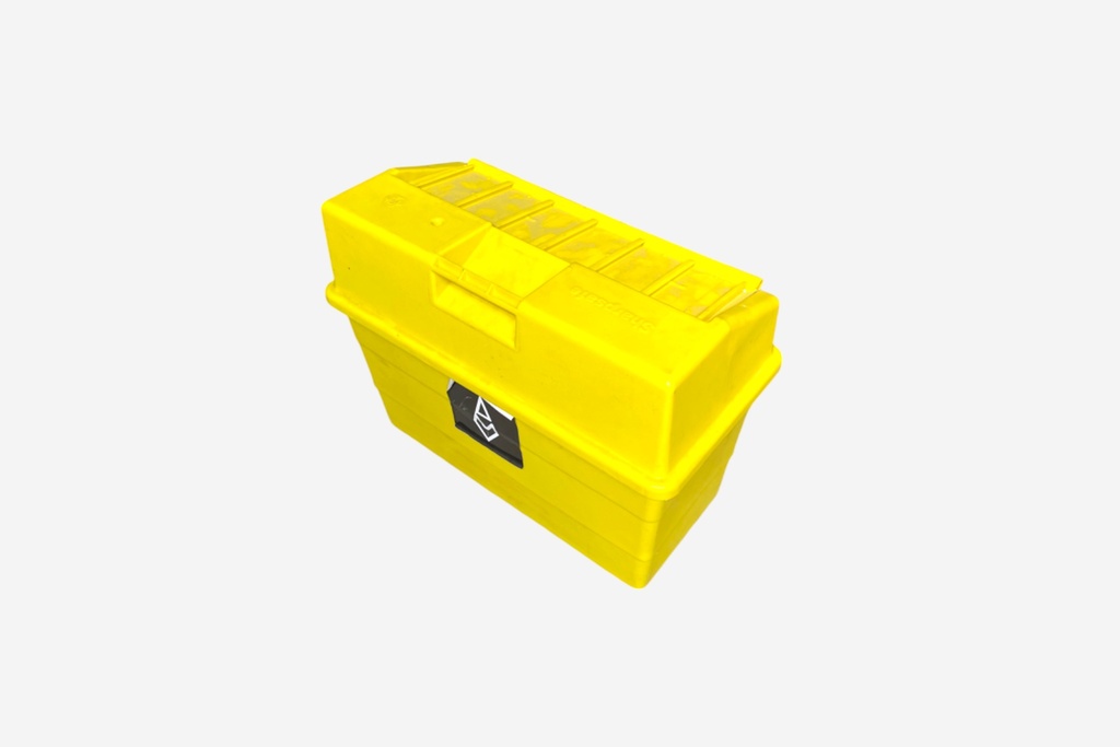 Bright Yellow Plastic Storage Bin