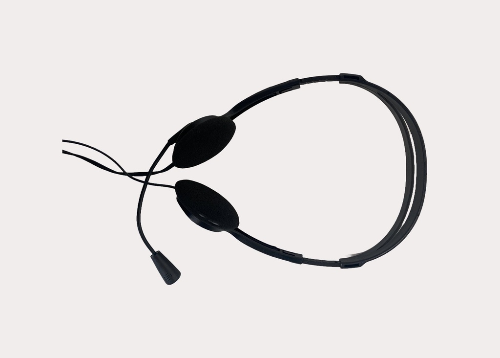 Black Wired On-Ear Headset with Microphone
