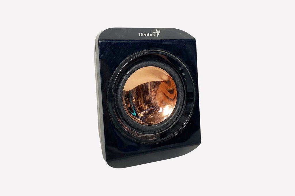 Compact Black Desktop Speaker with Copper Cone