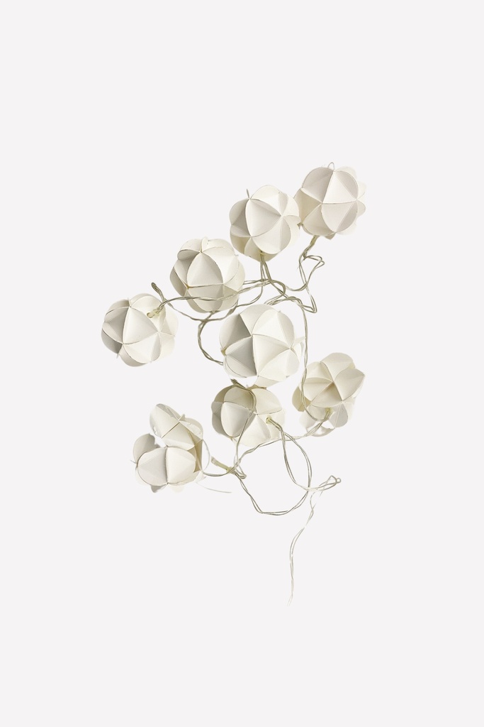 White Geometric Floral String Lights