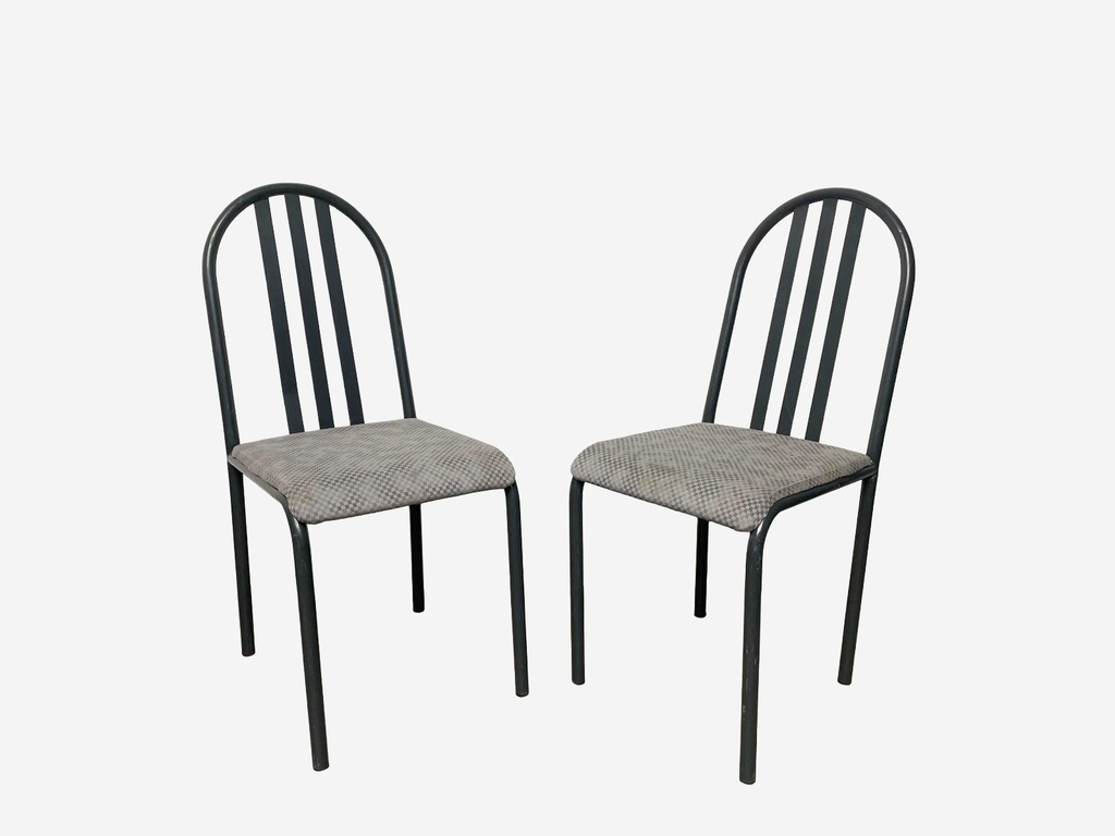 Minimalist Metal Frame Dining Chair with Padded Seat