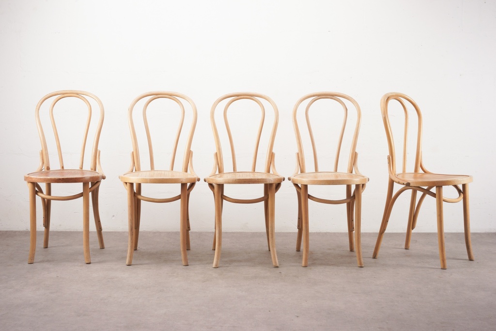 Vintage Bentwood Bistro Chairs Set of Five