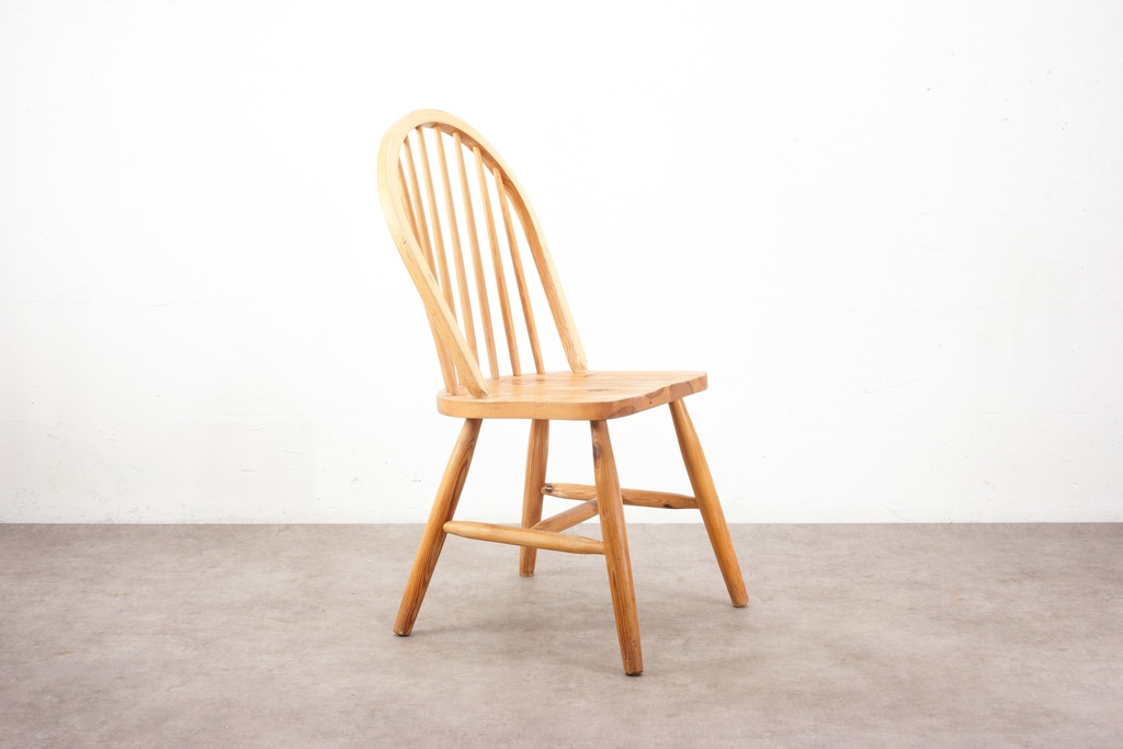 Rustic Wooden Spindle-Back Dining Chair